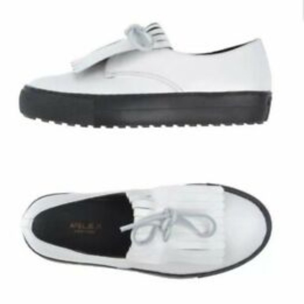 NIB ATELJE 71 "Cole" White Nappa Leather Loafers with Tassels 7.5
